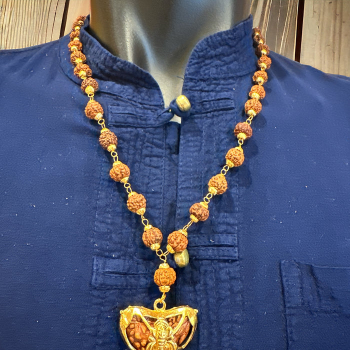 Collana con Ganesh e rudraksha