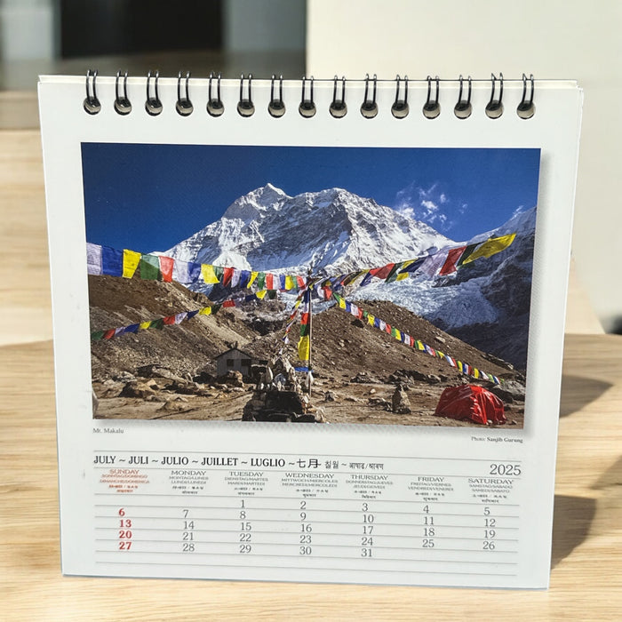 Calendario tibetano da tavolo con disegno di Tibet