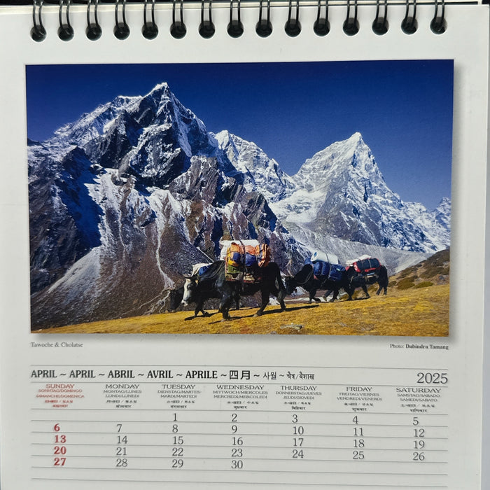 Calendario tibetano da tavolo con disegno di Tibet