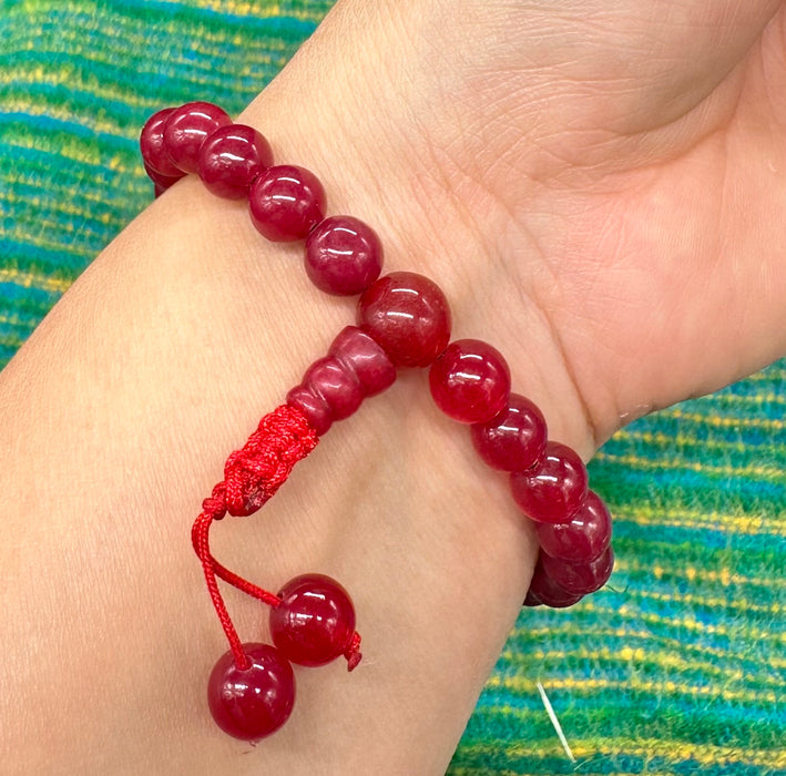 Braccialetto tibetano con corniola e semi di rudraksha