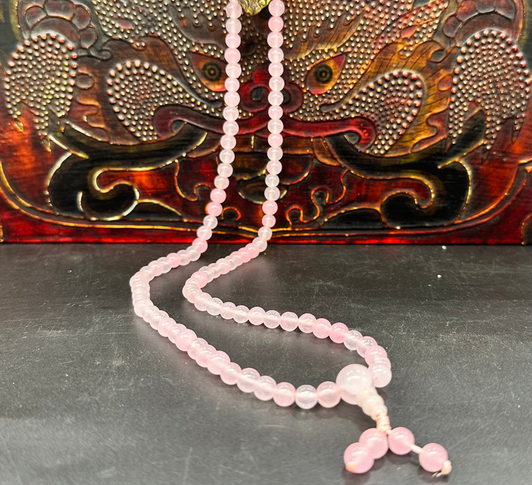 Mala 108 grani piccoli con quarzo rosa