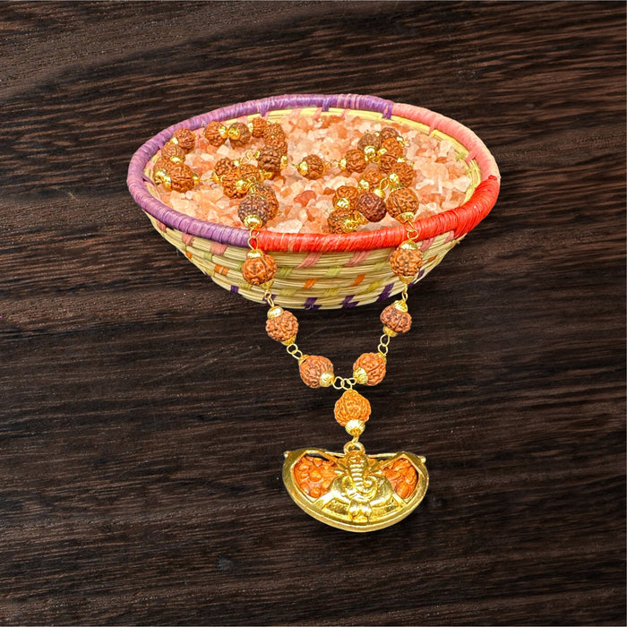 Collana con Ganesh e rudraksha