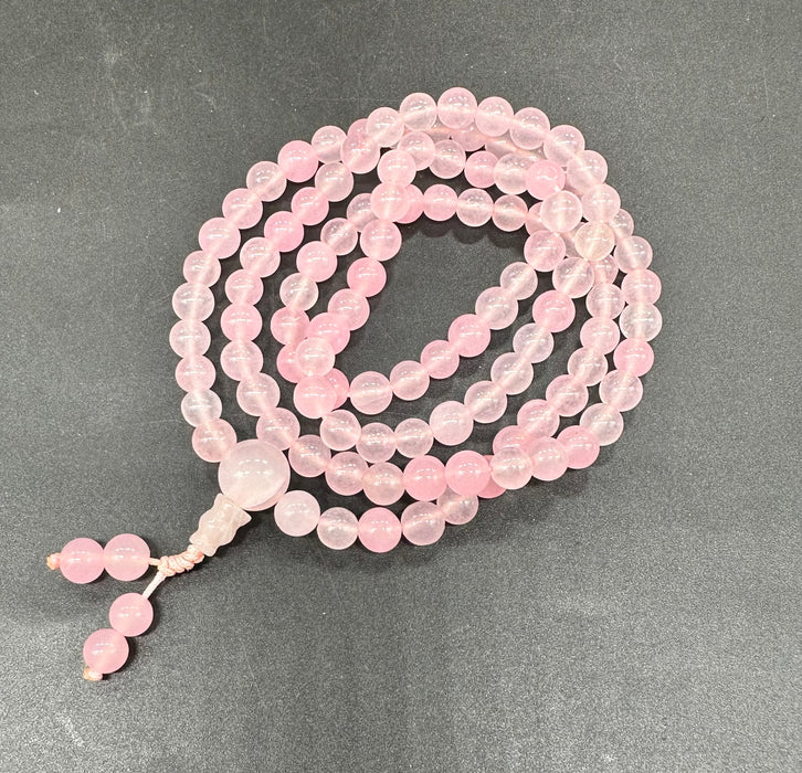 Mala 108 grani piccoli con quarzo rosa