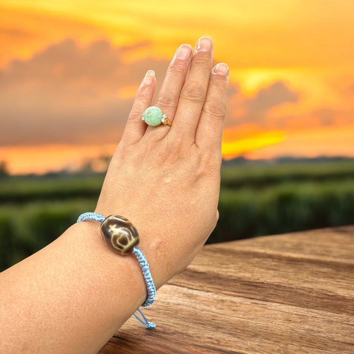 Dzi bracciale con vaso di fortuna